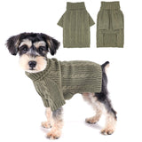 Dog Sweaters for Small Dogs Girl Fall Chihuahua Clothes Thick Small Dog Sweater Knitted Turtleneck Dog Clothes Stretchy Puppy Sweater Pet Pullover Knitwear Dog Outfits for Cold Weather (Green, Small)