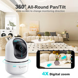 Adorbee Indoor Security Camera for Home: 2K 360° 5G & 2.4G WiFi Camera with Phone App - Pet Dog Baby Monitor with 2 Way Audio - Motion Detection Night Vision for House Room Monitoring