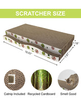 TIMHAKA Cat Scratching Board, Corrugate Cat Scratcher for Indoor Cats with Catnip, Cat Scratch Pad with Premium Scratch Textures Design, Cardboard Cat Scratcher with Double-Sided Usability (Pack of 2)
