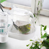 IBWell Clear Bird Bath for Small Birds Parakeet Cage Accessories - Suitable for Cockatiels and Parakeets