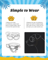 Lewondr Dog Sunglasses Small Breed Goggles UV Protection,Goggles for Small Dogs Eye Wear Protection with Adjustable Strap Windproof Anti-Fog Sunglasses for S-mall Doggy Doggie Glasses,Black