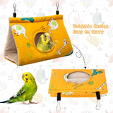 Rypet Winter Warm Bird Nest House - Hanging Hammock Velvet Shed Hut Cage Plush Fluffy Birds Hideaway Sleeping Bed Fuzzy for Parrot Parakeet Cockatiels Budgies Lovebird Small（Yellow）