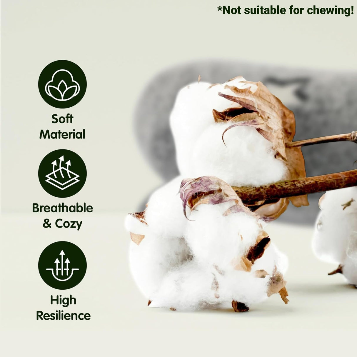 POMESEA Dog Calming Pillow Glow in The Dark, Soft U-Shaped Pet Pillows for Dogs & Cats, Machine Washable, Dog Neck Pillow, Joint Relief, Better Sleep (Medium, Gray)