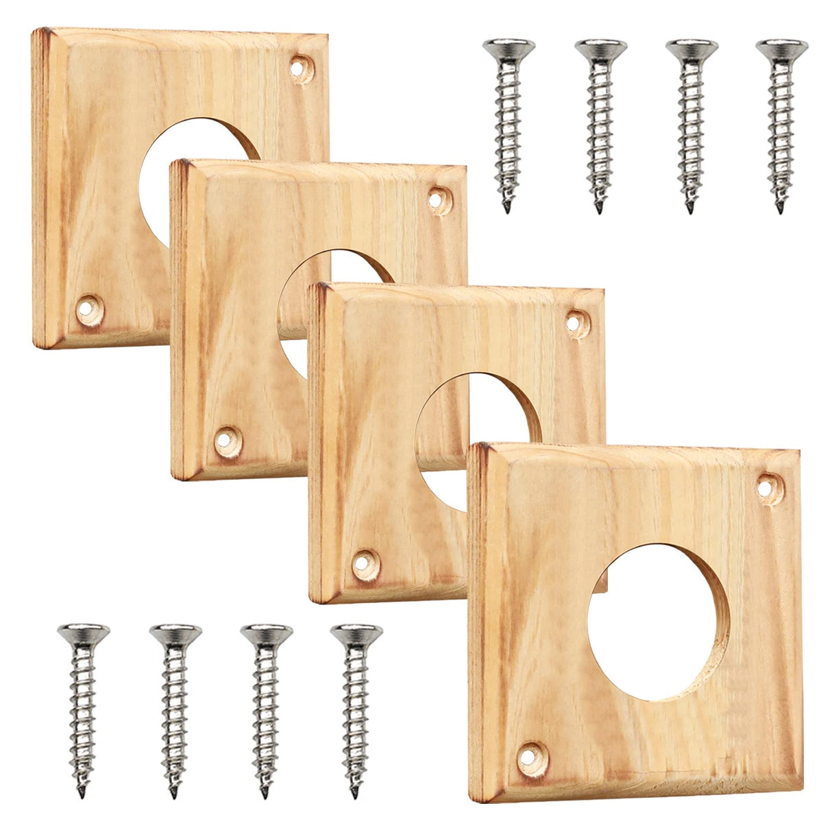 4 Pieces Bluebird House Predator Guard,Wooden Birdhouse Guard,Bird House Hole Protector Guard for Eastern Bluebird Box 1 1/2 Inch Opening