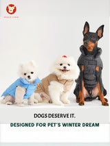 SPACE LION Dog Puffer Jacket, Down Winter Coat, Durable Outdoor Coat for Cold and Windy Conditions, Waterproof, Lightweight Jacket, Adjustable Fit for Small, Medium, Large Dogs(Blue,10/S)