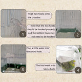 IBWell Clear Bird Bath for Small Birds Parakeet Cage Accessories - Suitable for Cockatiels and Parakeets