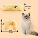 homelifthub Cat Pillows for Indoor Cat and Small Dog, Calming Dog Pillows, Half Donut Dog Cutated Calming Pillow, Cozy Cat Bed Pillow Cute Rabbit Pillows (Yellow)