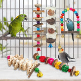 Bird Perch Bird Toys Parakeet Toys,Bird Cage Accessories Wooden Chew Toys Perch Stand for Parrot Conure Cockatiel Lovebird Parrotlet Budgie Finches and Other Small to Medium Sized Birds
