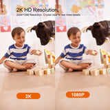 Krumano 2K Indoor Home Security Camera, 2.4G Wifi Cameras for Home Security, Pan & Tilt Baby Monitor Pet Dog Camera with Phone APP, 2 Way Talk Night Vision, SD Card and Cloud Storage, Motion Detection