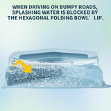 No Splash Dog Travel Bowls for Cars, Spill Proof Collapsible Dogs Water and Food Feeder Dispenser Integrated Molding Portable Cat Dish for Pet Vehicle Road Trips (Morandi Blue)