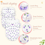 ABRRLO Cute Dog Shirts for Small Dog Clothes Girls Pink Puppy Cat Shirts with Harness D Ring Floral Female Doggy Outfits Pet Clothes for Mini Dachshund Shih tzu Teacup Chihuahua Maltese