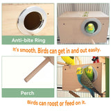 JSLZF Bird Nest, Parakeet Nest Box, Bird Breeding Box with Perch, Wood Budgie Nest Box for Bird, Parrot, Lovebirds, Parrotlet, Finch, Sparrow 7.8” x 4.7” x 4.7”
