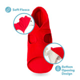 Gooby Fleece Vest Hoodie Dog Sweater - Green, X-Small - Warm Pullover Dog Hoodie with O-Ring Leash for Small to Medium Dogs