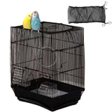 Ulifebetter Bird Cage Cover, Parakeet Cage Acessories Adjustable Seed Catcher Birdcage Seed Catcher Birds Cage Netting Bird Cage Mesh Cover for Bird Cages (Black)