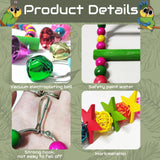 Parakeet Toys,7 Pcs Colorful Bird Toys for Parakeets,Pet Bird Cage Hammock Swing Climbing Ladders Chewing Toy Mirror Hanging Bell Wooden Perch for Budgerigar,Conures, Love Birds,etc