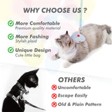 Kaqipeet Escape-Proof Cat Harness and Leash Set - Adjustable and Breathable Vest for Walking, Easy Control and Comfortable Backpack Jacket for Cats Blue (Small)…