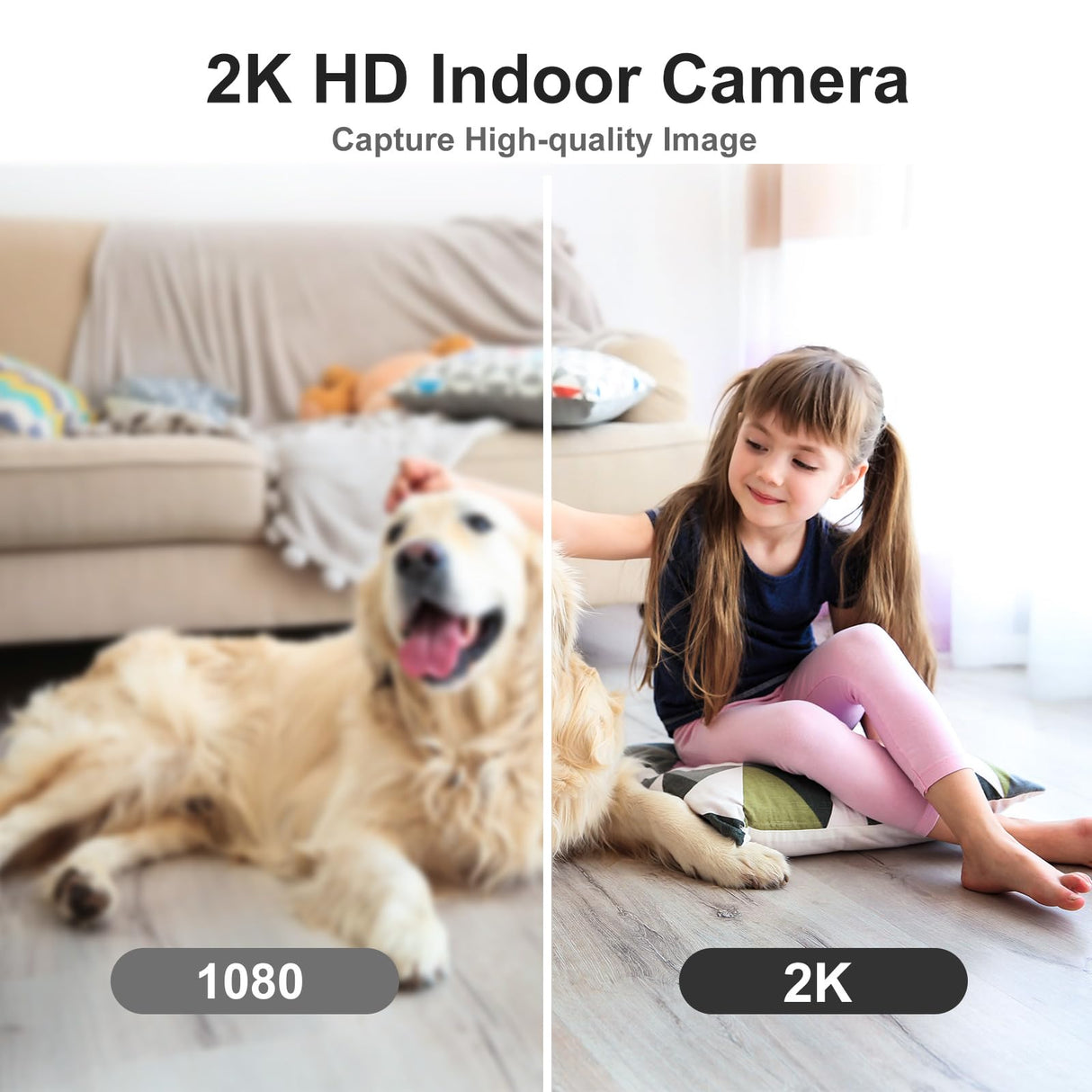 Adorbee Indoor Security Camera for Home: 2K 360° 5G & 2.4G WiFi Camera with Phone App - Pet Dog Baby Monitor with 2 Way Audio - Motion Detection Night Vision for House Room Monitoring