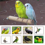 Tfwadmx 8 PCS Parakeet Perch Bird Stand Toy Natural Wood Platform Grinding Nail Cage Accessories for Small Birds Cockatiels Lovebirds Budgie Parrots
