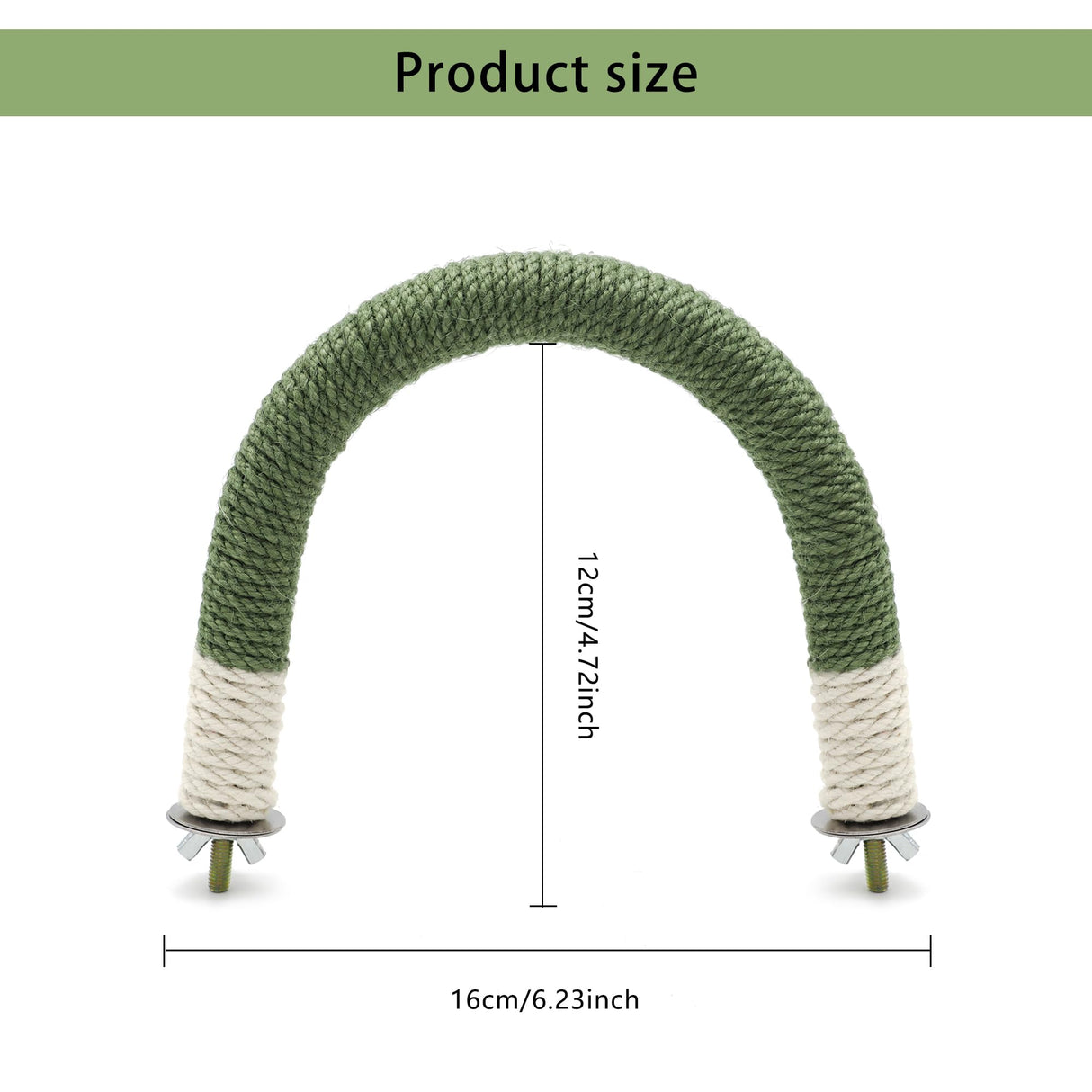 DVHEY Bird Stand Perch U Shape Hemp Rope Green Wood Parrot Perches for Small Birds,Parakeets Macaw Cockatiels Conures Love Birds Finches,Bird Training Educational Stand Toys (Small,1 Pack)