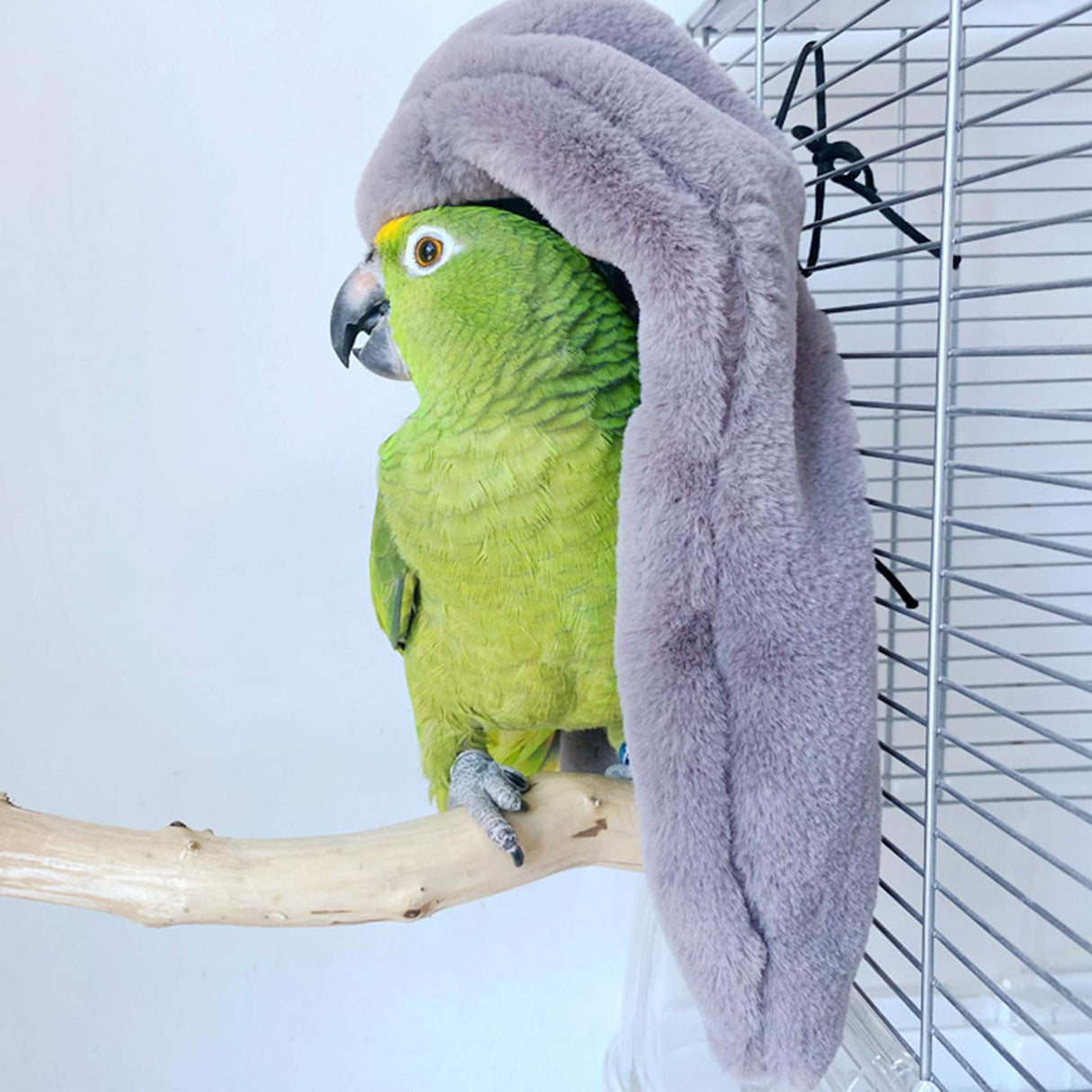 Corner Fleece Bird Blanket,Bird Blanket for Cage,Cozy for Birds,Parrot Cage Snuggle Hut Warm Bird Nest House Bed for Parrots,Small Conures, Lovebirds and Cockatiels M