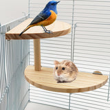 Hamiledyi Birds Perch 2 Level Natural Hamster Standing Platform - Squirrel Gerbil Dwarf Wooden Chinchilla Cage Accessories - Small Animal and Parrots Activity Playground
