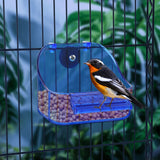 Acrylic Hanging Bird Bath Bird Caged Parrot Bathing Tub, Bird Cage Accessory Bathing Tub Bath for Small Brids Parakeet Canary Budgerigar Lovebirds (with Fixing Screws)(1PCS Blue)