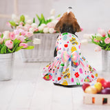 Easter Dog Costume Dress for Pets, Easter Bunny Pet Outfit Dogs Bow Clothes,White Puppy Skirt, Spring Dog Outfit,Size S (6.6-11 lbs)