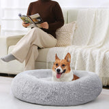 JOLLYVOGUE Dog & Cat Bed, Calming Anti-Anxiety Pet Bed for Small Dogs, Fluffy Donut Cushion for Small and Medium Pets (20")