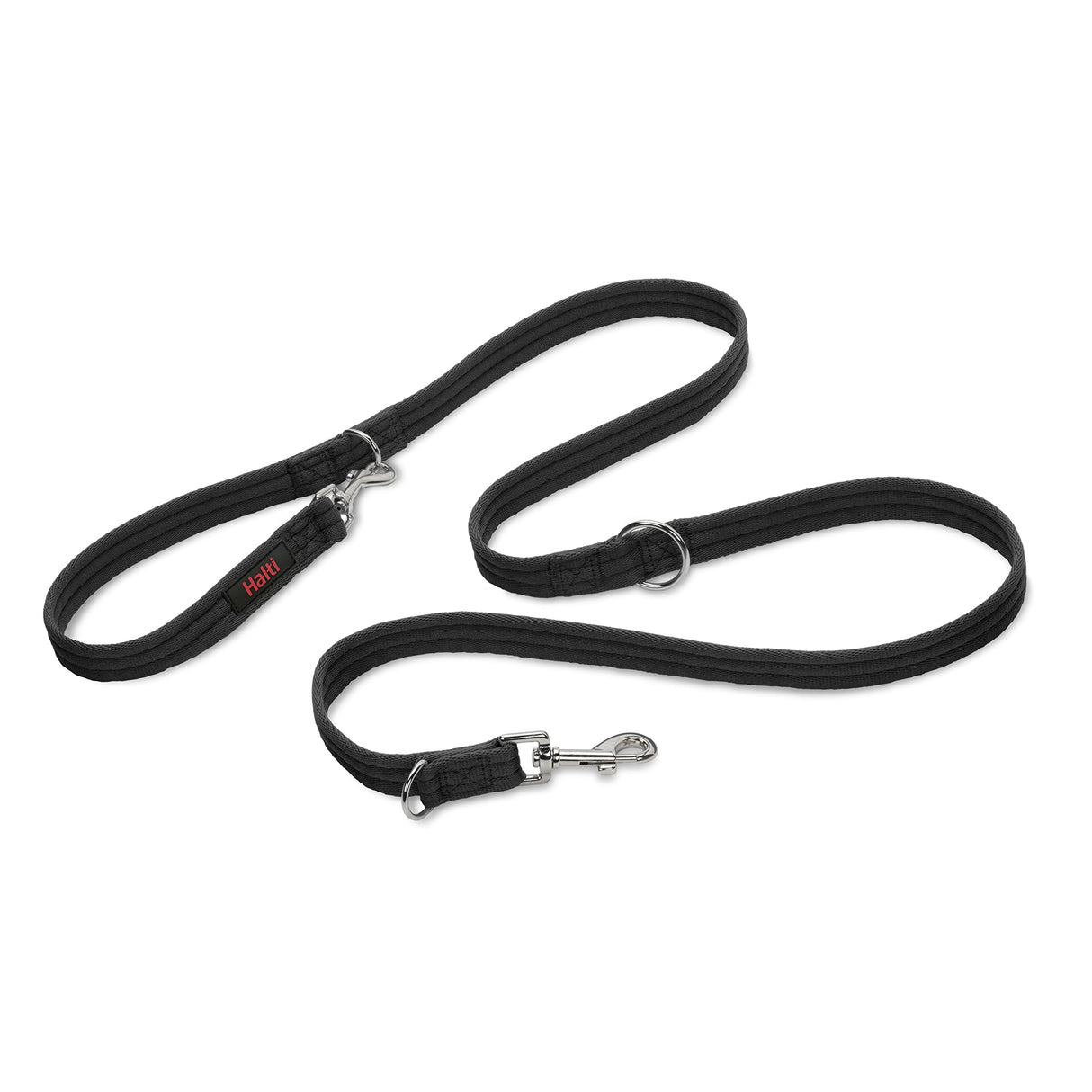 HALTI Training Leash - Multifunctional Double-Ended Dog Leash, Ideal for Anti-Pulling Dog Training. Easy to Use, Lightweight, Soft & Durable. Suitable for Puppies and Small Dogs (Size Small, Black)