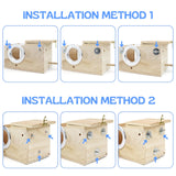 TiereCare Parakeet Nesting Box - Visual Wooden Bird Nest Breeding Box - Bird Cage House with Perch for Lovebirds Cockatiel Budgie Finch Parrot