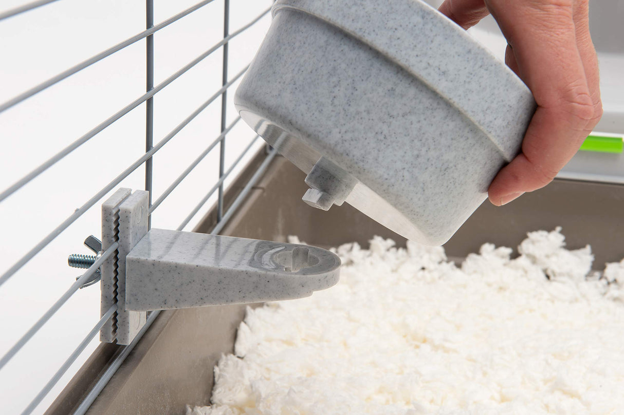 Lixit Quick Lock Removable Cage Bowls for Rabbits, Birds, Dogs, Cats, Gunea Pigs and Other Small Animals. (20oz, Granite)