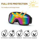 Dog Goggles Medium Large Breed, Dog Sunglasses with Adjustable Straps and Soft Sponge Pad,UV Protection, Windproof, Dustproof and Snowproof.
