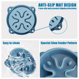 Slow Feeder Dog Bowls Small Breed, Dog Food Bowl Small Anti-Choking Bloat Stop Puzzle Healthy Eating Bowl (Blue, 1 Cup)