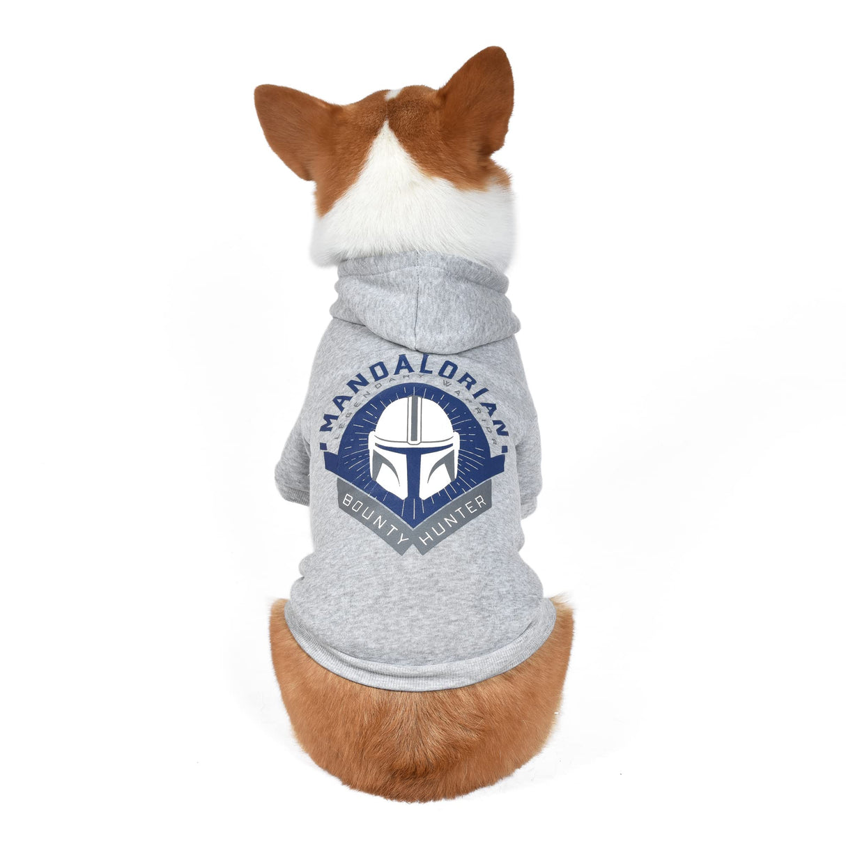 Star Wars for Pets The Mandalorian Dog Hoodie with Leash Attachment Hole - Pet Outerwear for Dogs - Officially Licensed Dog Apparel & Accessories, Grey, Size Small