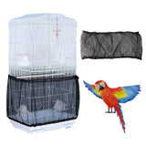 Bird Cage Seed Catcher, Airy Gauze Seeds Bird Cage Cover Guard Dust-Proof Universal Birdcage Accessories Parrot Bird Nylon Mesh Net Cover Stretchy Shell Skirt Traps Cage Basket (XL, Black)