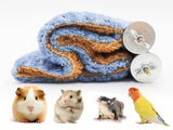 Fleece Winter Warm Rat Hammock, Double Layer Hanging Birds Nest Bed with Warm Fleece, Bird Cage Stand Perch, Hideaway Cave Tent, Sleep Bed Cage Accessories for Rat, Guinea Pig, Chinchilla (Blue)