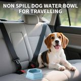 No Splash Dog Travel Bowls for Cars, Spill Proof Collapsible Dogs Water and Food Feeder Dispenser Integrated Molding Portable Cat Dish for Pet Vehicle Road Trips (Morandi Blue)