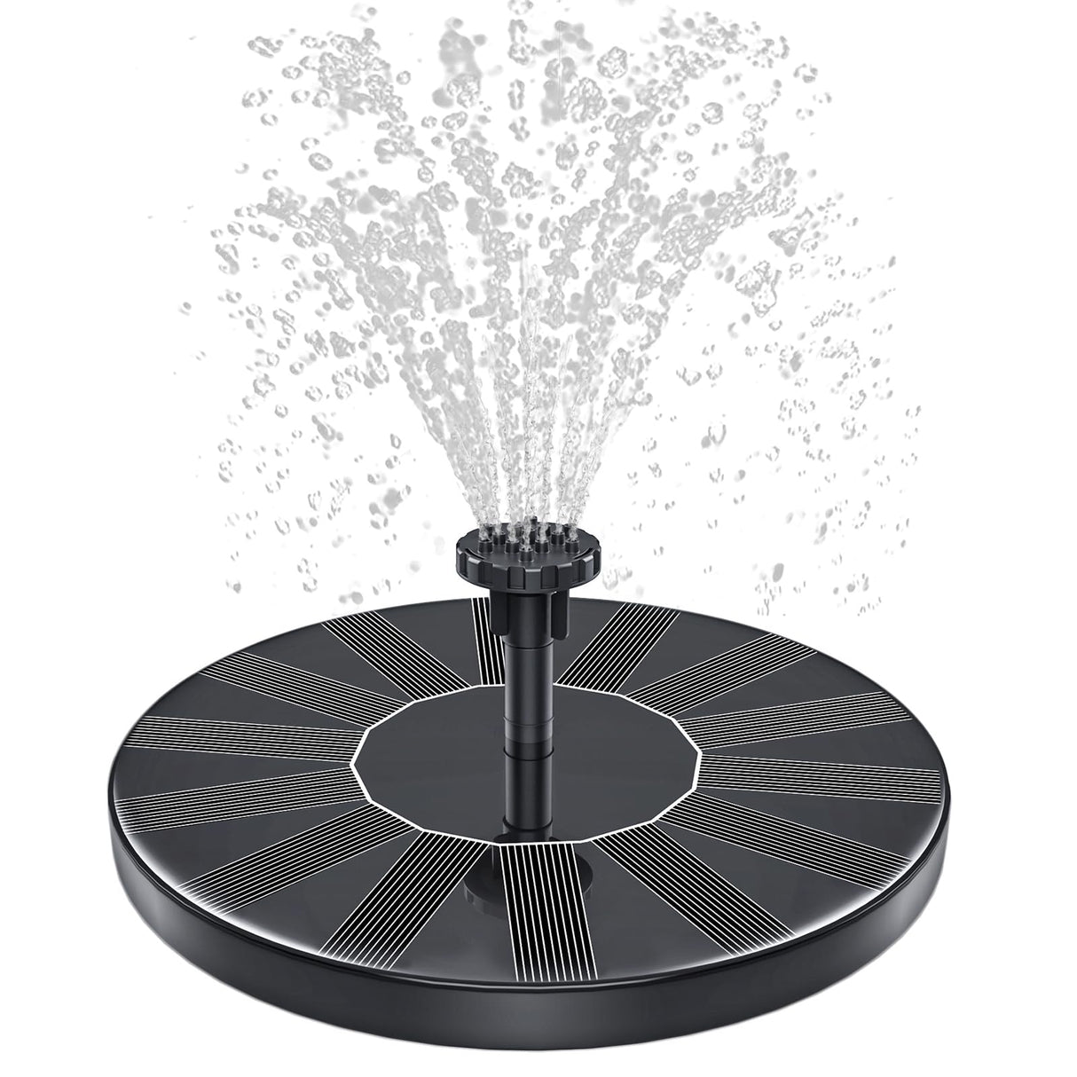 SHANCHAHUA Solar Fountain, 1.5W Solar Bird Bath Fountains Pump Floating Solar Powered Water Fountain with 6 Nozzles and Fixer, Solar Fountain for Bird Bath, Outdoors, Garden, Pond, Pool