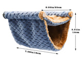 Fleece Winter Warm Rat Hammock, Double Layer Hanging Birds Nest Bed with Warm Fleece, Bird Cage Stand Perch, Hideaway Cave Tent, Sleep Bed Cage Accessories for Rat, Guinea Pig, Chinchilla (Blue)