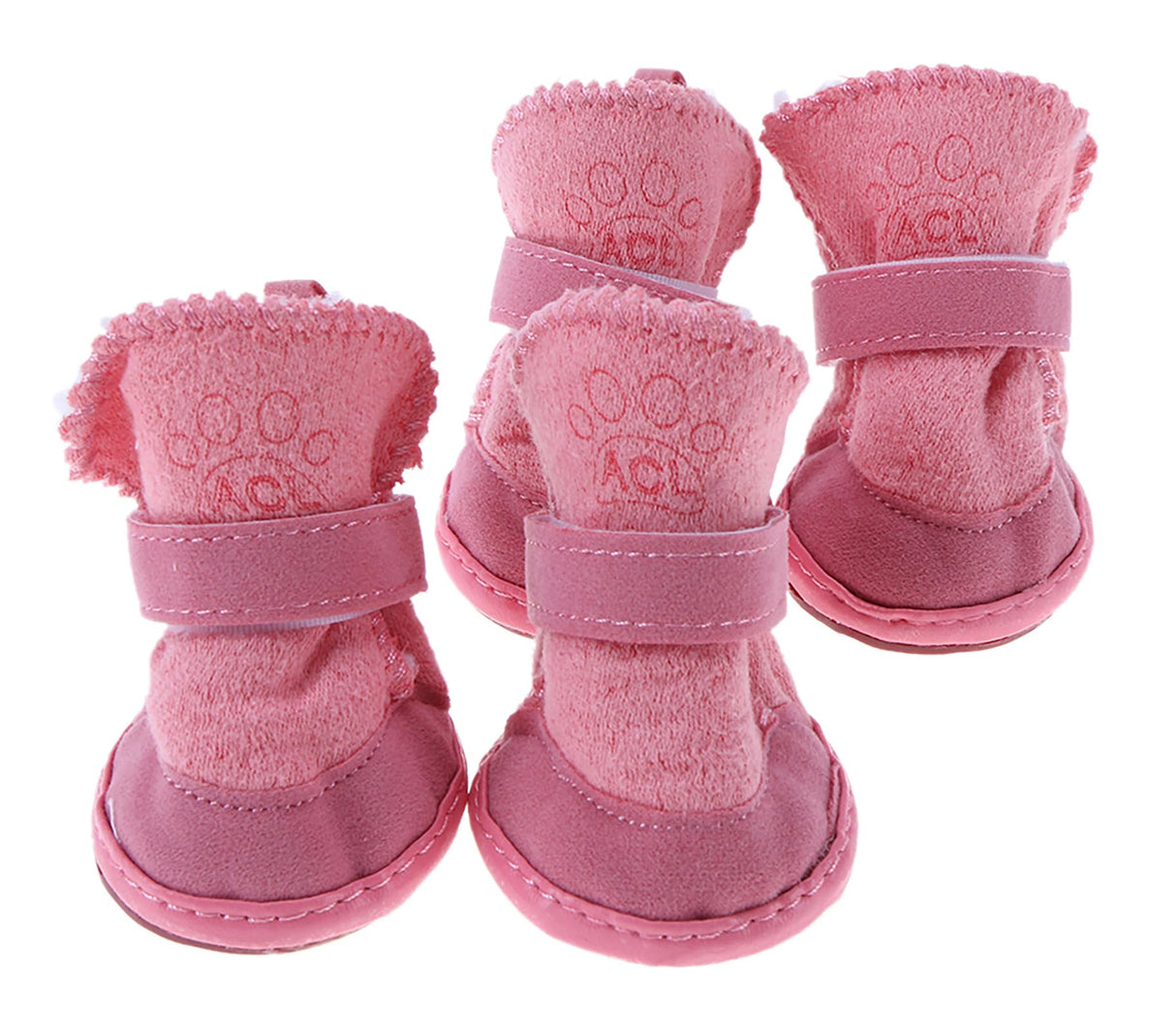 Small Dog Winter Booties, Cold Weahter Dog Shoes for Small Dogs, Boots for Cats, Yorkie, Chihuahua Cozy Boots Pink Size 2