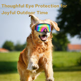 Dog Goggles Medium Large Breed, Dog Sunglasses with Adjustable Straps and Soft Sponge Pad,UV Protection, Windproof, Dustproof and Snowproof.