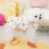 Floral Print Dog Dress Skirt for Small Medium Pet Skirt Soft Breathable Cotton Outfits