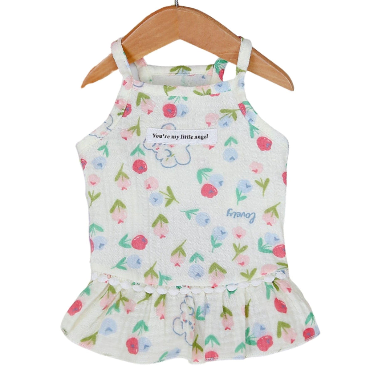 Floral Print Dog Dress Skirt for Small Medium Pet Skirt Soft Breathable Cotton Outfits