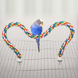 Bird Rope Perches for Parrots, Cockatiels, Parakeets, Budgie Cages Comfy Birds Colorful Rope Toy (31.5inch Metal nut)