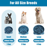 Slow Feeder Dog Bowls Small Breed, Dog Food Bowl Small Anti-Choking Bloat Stop Puzzle Healthy Eating Bowl (Blue, 1 Cup)