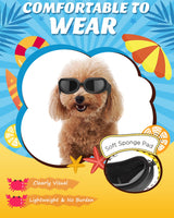 Lewondr Dog Sunglasses Small Breed Goggles UV Protection,Goggles for Small Dogs Eye Wear Protection with Adjustable Strap Windproof Anti-Fog Sunglasses for S-mall Doggy Doggie Glasses,Black