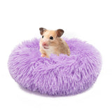 wrkfree Chinchilla Bed Purple for Cage Fluffy Round Beds for Small Animals Washable Anti Slip 11.8 inch