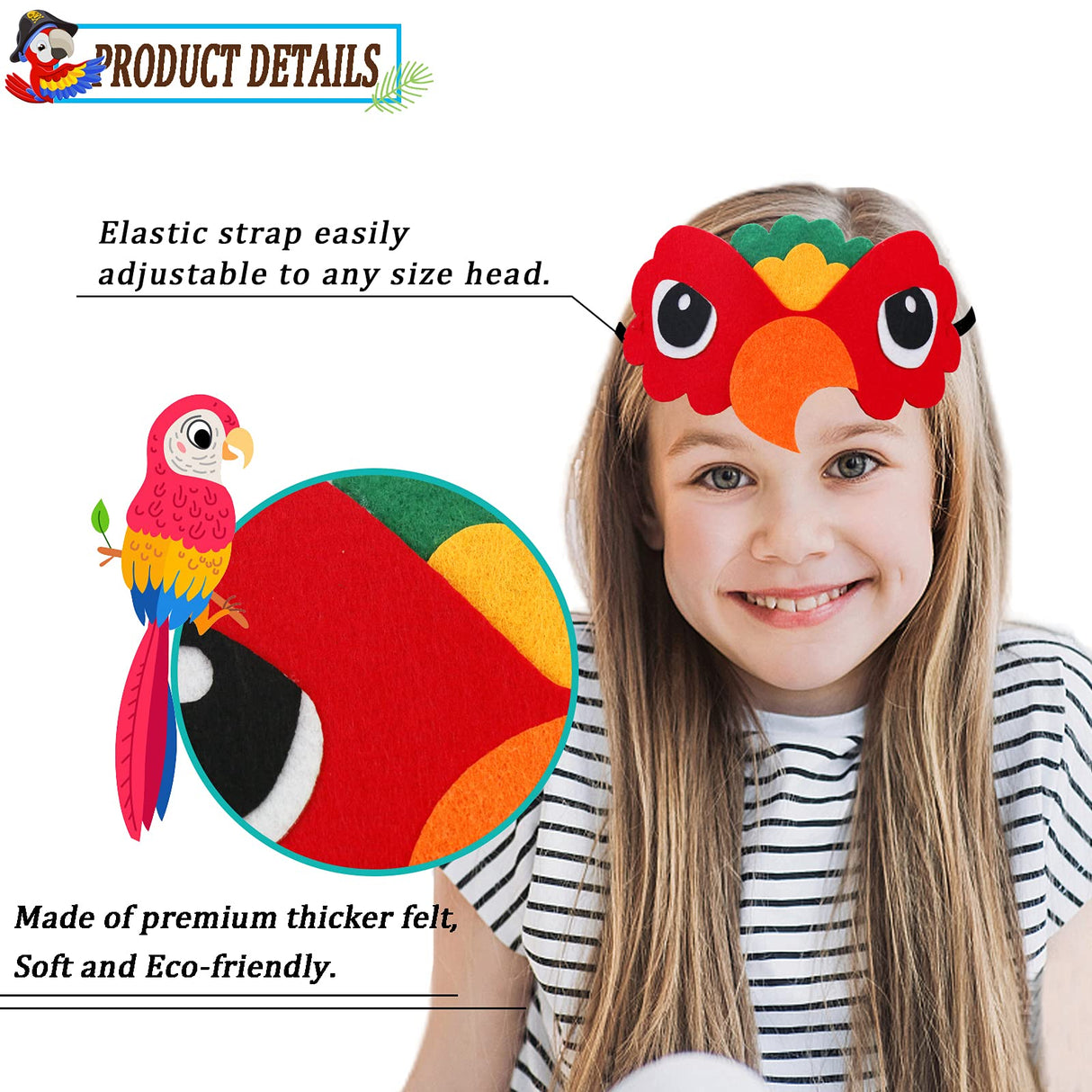 IROLEHOME Bird-Costume-Parrot-Wings for Kids with Bird Headbands, Boys Girls Eagle Dress-up Cape Halloween Party Favors Gifts