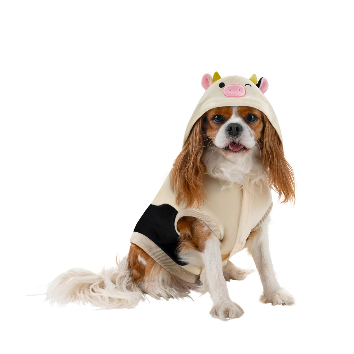 Squishmallows Original Connor The Cow Pet Hoodie - Ultrasoft Official Jazwares Pets Apparel (Medium) Multicolor