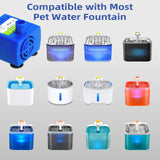 IP68 DR-DC160 submersible water pump Cat Water Fountain Pump for Tritone Ceramic, Stainless Steel, Round Flower Cap Cat Fountains, Automatic Pet Water Dispenser Replacement Pump (With LED)
